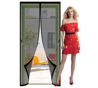 Magnet Fly Screen Door Insect Protection 124 x 268 cm Fermeture Automatique Porte Moustiquaire Protection Contre Les Moustiques pour Balcon, Cave et Terrasse, Noir