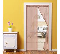 Magnet Fly Screen Door Insect Protection 130 x 250 cm Sans Perçage Facile à Installer Rideau de Anti-Insectes Pour Porte Patio Couloirs Empêche de Passer les Moustiques et Autres Bestioles - Marron