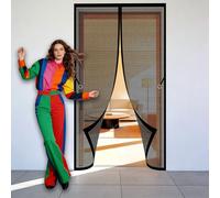 Magnet Fly Screen Door Insect Protection 95 x 182 cm Différentes Tailles Filet Rideau Moustiquaire Aimantée Se Ferme Tout Seul Convient Aux Balcons, Caves et Chambres, Noir