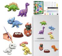 Magnet Frigo Enfant Dinosaure Aimant Kits de Moulage Aimants Figurine a Peindre Platre Pour Peinture Activité Manuelle Bricolage Activite Atelier Creatif DIY Cadeau Garcon 6 7 8 9 10 ans Jouet