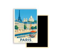 Magnet Frigo Ville Touristique de France Style Affiche rétro - 90 Modèles au Choix - Souvenirs Vacances - Aimant Réfrigérateur - Cadeau Original (Paris 2)