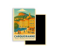Magnet Frigo Ville Touristique de France Style Affiche rétro - 90 Modèles au Choix - Souvenirs Vacances - Aimant Réfrigérateur - Cadeau Original (Carqueiranne)