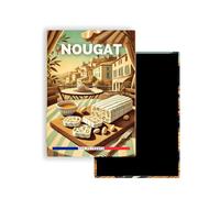 Magnet Frigo Ville Touristique de France Style Affiche rétro - 90 Modèles au Choix - Souvenirs Vacances - Aimant Réfrigérateur - Cadeau Original (Nougat)