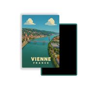 Magnet Frigo Ville Touristique d'europe - 78 Modèles au Choix - Souvenirs Vacances - Aimant Réfrigérateur - Cadeau Original - Rectangle - 1 Unité (Vienne, France)