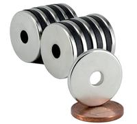 Magnet-Kauf [10 pièces] Aimants en néodyme N52 - Anneaux magnétiques extra forts - Anneaux magnétiques avec perçage de 4,5 mm - Anneau rond de 18 mm x 2 mm - Disques plats ronds