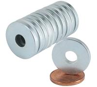 Magnet-Kauf [10 pièces] Anneaux magnétiques en néodyme extra puissants Anneaux magnétiques avec perçage de 6 mm Ronds plats 18 mm x 2,5 mm