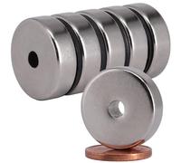 Magnet-Kauf [5 pièces] Anneaux magnétiques en néodyme extra puissants - Anneaux magnétiques avec perçage de 4 mm - Anneau rond plat de 20 mm x 6 mm