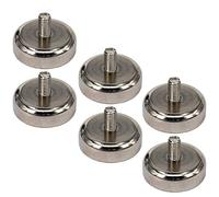 Magnet-Kauf Lot de 6 aimants en néodyme avec filetage M4, 20 mm d'épaisseur, 12 kg