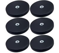 Magnet-Kauf Lot de 6 aimants en pot en néodyme caoutchoutés - 66 mm - Filetage M5 - Force de traction 22 kg - Noir