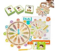 Magnet Maze, Clock Maze Puzzle, 9.06x9.06 inches Wooden Matching Toy, Color Sorting Feature, Magnetic Board Game for Fine Motor Skills, Educational, Homeschool, Kids