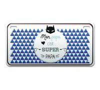 Magnet Mon Papa c'est Super Papa en Métal BLANC G