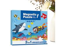 Magnet Puzzle - 7x5 inches Travel Toy for Hand Eye Coordination, Fine Motor Skills with Educational Function, Kids Puzzle for Preschool, Learning, Trips, Authentic Colorful, Portable Case