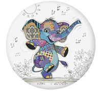 Magnet Rond Animaux et Plantes - Motif éléphanteau Qui Danse - Dimension 5,5CM