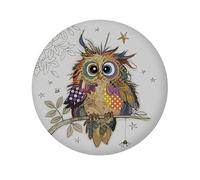 Magnet Rond Animaux - Motif Chouette des Bois - Dimension 5,5CM