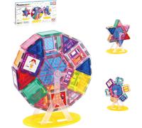 Magnet Tile Building Blocks Ferris Wheel Amusement Rotating Playset Multi Structural Magnetic Tiles Toddlers Kids Educational Stem Learning Kit 3D Construction Block Toy Set Ages 3+ Pt01