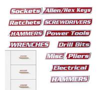 Magnet Tool Box Labels - 12 Pieces Magnetic Tool Holder Labels | Chest Organization Tags for Home Drawer Cabinet Business Classroom Workshop Office College Dormitory Neat, 6.3x9.45x0.79 inches