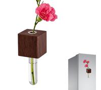 Magnet Vases for Refrigerator - Mini Flower Holder Decor for Fridge Use for Home Kitchen Styling | Strong Magnetic Back Glass Vase Set for Fresh Flowers, Cute Decorative Fridge Accessories
