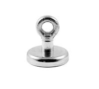 Magnetastico® | 1 pièce aimant avec œillet en néodyme N35 de 36 mm Ø | Force d’attraction de 41.0 kg | Aimant ultra puissant en néodyme avec base et oeillet, soit une vis avec boucle galvanisé