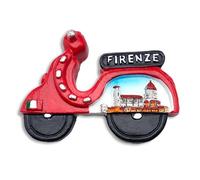 Magnete 3D Florence - Duomo in Scooter Tricolore Italia - Aimant décoratif pour réfrigérateur et tableau magnétique - Souvenir ville d'art et culture - 7,5 x 5,5 cm