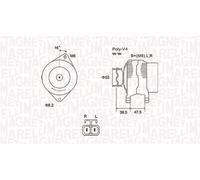 Alternateur avec poulie 063731798010 MAGNETI MARELLI pour HYUNDAI KIA
