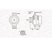 MAGNETI MARELLI Alternateur Générateur Pour Honda CR-V II RD_ 2.2 CTDI FR-V BE