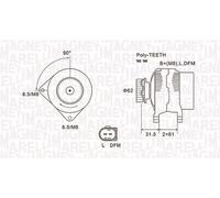 MAGNETI MARELLI Alternateur Générateur Pour VW Multivan V 7HM 7HN 7HF 7EF