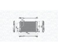MAGNETI MARELLI Condenseur climatisation Condenseur De Clim 350203755000 622mm