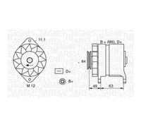 MAGNETI MARELLI Générateur Alternateur 55A 12V Pour Lancia Y10 Fiat Regata