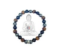 Magneti-sens - Bracelet Triple protection - vraies pierres naturelles de Lithothérapie - Fabriqué en France - perle naturelle pour la confiance en soi, l'harmonie, aller de l'avant avec assurance