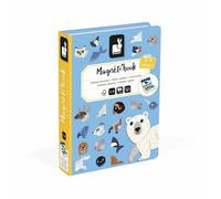 Janod - Magnéti'Book Animaux Polaires - Jeu Educatif Magnétique 30 Aimants + 10 Modèles - Jouet Enfant en Carton FSC - Développe Motricité Fine et Imagination - Dès 3 Ans