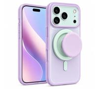 Magnetic 2-in-1 Double-Layer Gradient Full-Cover AI Button Case for iPhone 17/16/15/14 Pro Max, Magnetic Gradient Phone Case with Built-in Stand (Purple,14promax)