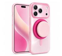 Magnetic 2-in-1 Double-Layer Gradient Full-Cover AI Button Case for iPhone 17/16/15/14 Pro Max, Magnetic Gradient Phone Case with Built-in Stand (Red,17promax)