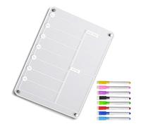 Magnetic Acrylic Weekly Board - Fridge Food Planning Organizer for Family | Transparent Writing Panel with Dry Erase Marker, Reusable Meal Schedule Checklist Planner 11.81x7.87 in