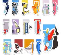Magnetic Bookmarks For Kids Colorful Bookmarks With Side Clips For Students Teacher Reading School (Transportation) (30 Pack)