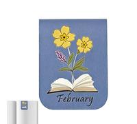 Magnetic Bookmarks, Portable Book Marks, PU Leather Reading Bookmark Strong Magnet, Durable Page Holder Accessory, Journal and Notebook Organizer Elegant Design, Reading Support for Women Adults