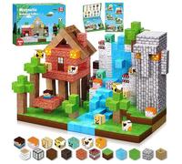 Magnetic building cubes 150 pièces , Jeu de construction de blocs magnétiques type minecraft pour enfants (foret ) AZZIRIA