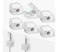 Magnetic Cable Clips 6 Pièces,Serre-câbles Adhésifs,Câble Management,Prise pour Câble de Charge de Téléphone Portable de Table Organisateur Câbles(Blanc)