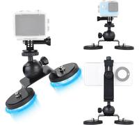 Magnetic Camera Mount With Ball Head Mini Swivel 1/4"" Magnetic Dual Action Camera Holder With Phone Holder For Gopro Hero 13/12/11/10, For Dji, For Insta 360