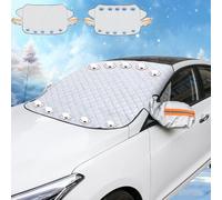 Magnetic Car Anti-Snow Cover, Car Windscreen Cover for Winter with Wing Mirror Covers, Front Windshield Cover for Anti Frost, Ice, Snow, Rain & Sun, Fits Cars & Suvs (Built-in 10 Magnets), M