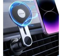 Magnetic Car Phone Holder, [20 X N52 Magnets] 360° Rotation, Upgraded Extension Arm, Metal Hook, Air Vent Door For Iphone 16 15 14, Huawei, Android Smartphones