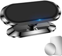 Magnetic Car Phone Holder, 360° Rotation, 8 Strong Magnet, Universal Portable Alloy Magnetic Phone Holder For I-Phone/Samsung Smartphone (Black)