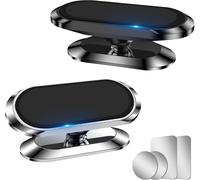 Magnetic Car Phone Holder, 360° Rotation, 8 Strong Magnet, Universal Portable Alloy Magnetic Phone Holder For I-Phone/Samsung Smartphone (2pcs)