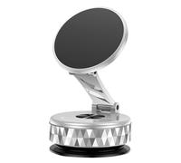 Magnetic Car Phone Holder, Suction Cup Dashboard Mount, Folding Phone Stand, Adjustable Rotation Arm Clamp Grip for Travel, Desk, SUV, Truck, Sedan, Offices Use, 3.39 inches