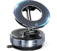 Magnetic Car Phone Holder Suction Cup For Mag-Safe, Adjustable 360° Rotation & Foldable, Powerful Suction Cup & Super Magnets For All Phones/Mirror/Glass/Gym