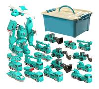 Magnetic Car Toy, Toy Construction Vehicles, Construction Transform Vehicles, Early Education Assemble Building Trucks, Transforming Toy Set, Easy to Use, Portable for Children and Kids