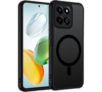Magnetic Case For Honor 200 Smart (Not For Honor 200) Compatible With Magnet, Translucent Matte Back Case, Slim Shockproof Military Hard Pc Cover, Anti-Scratch Back+Tpu Bumper, Black