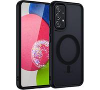 Magnetic Case For Samsung Galaxy A53 5g Compatible With Magnet, Translucent Matte Back Case Slim Shockproof Military Protection Hard Pc Cover Anti-Scratch Back+Tpu Bumper, Black