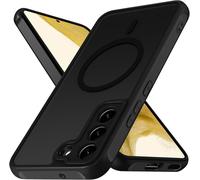 Magnetic Case For Samsung Galaxy S22+ 5g/S22 Plus 5g, Compatible With Magsafe, Translucent Matte Back Protective Liquid Silicone Shockproof Anti-Scratch Back Bumper Cover, Black