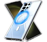 Magnetic Case For Samsung Galaxy S23 Ultra 5g, Compatible With Magsafe, [Anti-Yellow] [Military Shockproof Protection] Hd Clear Phone Case, Transparent Back Anti-Scratch Cover