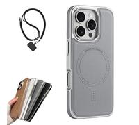 Magnetic Charging Leather Case for iPhone,Genuine Leather Phone Case,Compatible with MagSafe Wireless Charging,Ultra Thin Case for iPhone 16/15/14/13 Pro Max (For iPhone 15ProMax,Silver-Gray)